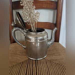 Vintage Silver Teapot with Ornate Handle